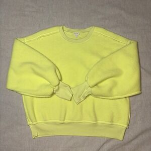 Pilcro Anthropology Sweatshirt Bright Neon Yellow Women's M Colorful Warm Fleece